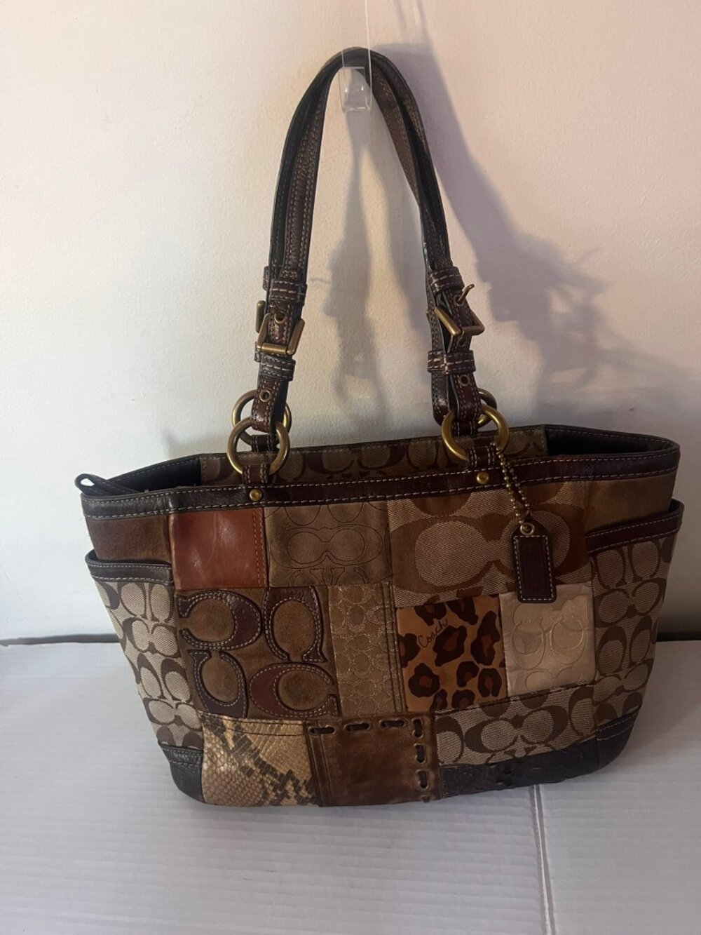VINTAGE Y2K COACH LEOPARD PATCHWORK 11495 SHOULDER BAG